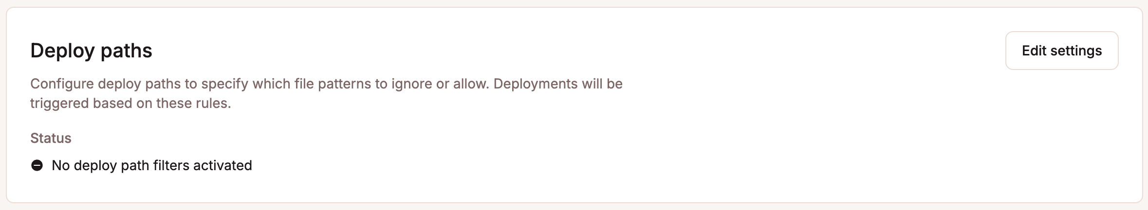 Configure deploy paths.